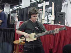 Boy with SoloEtte at NAMM Trade Show